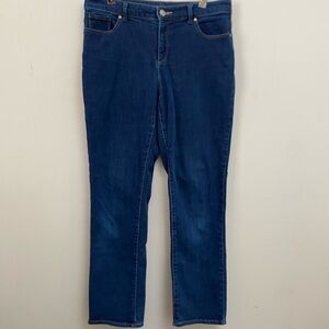 Chico's the ‘So Slimming Slim Jean’ Dark Blue Straight Leg Jeans- Size 1 short